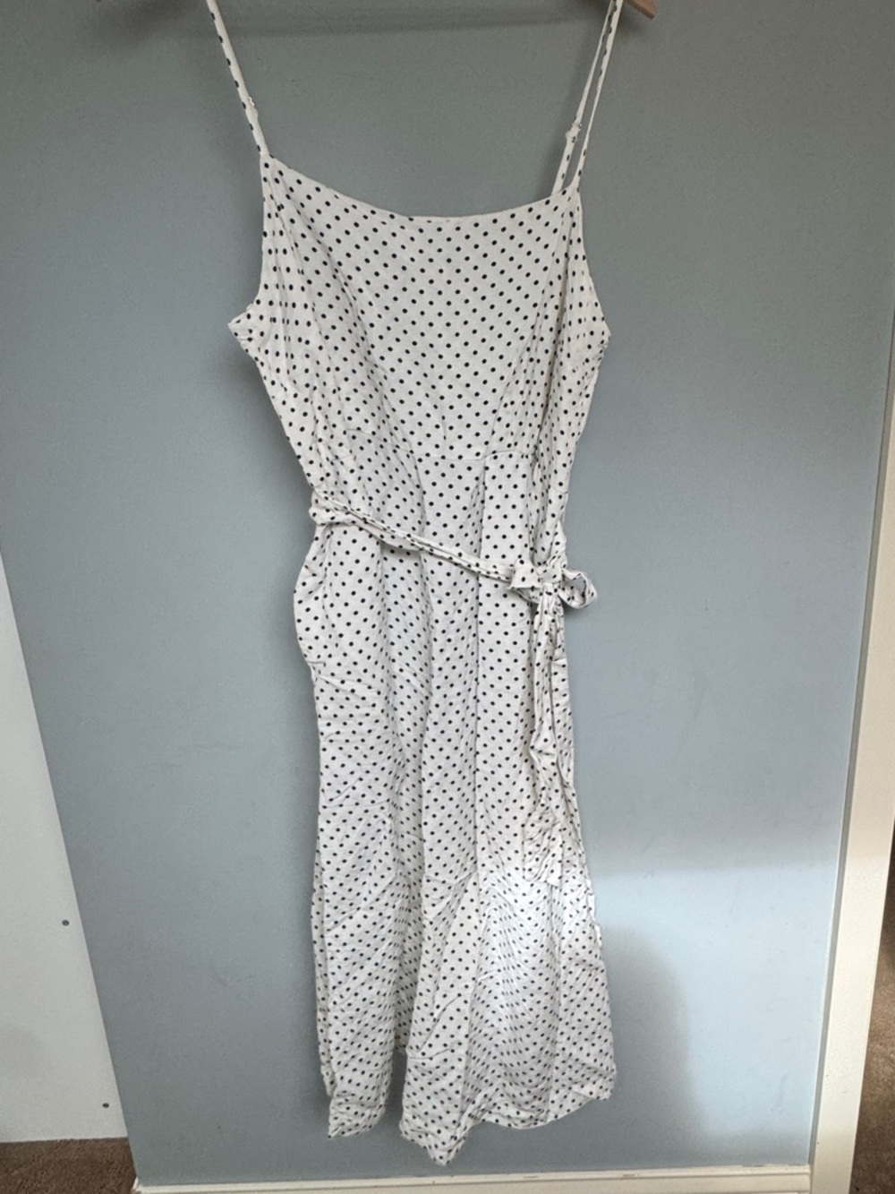 Kate Spade x Target L Spaghetti Strap Polka Dot Maxi Dress - White w Black Dots